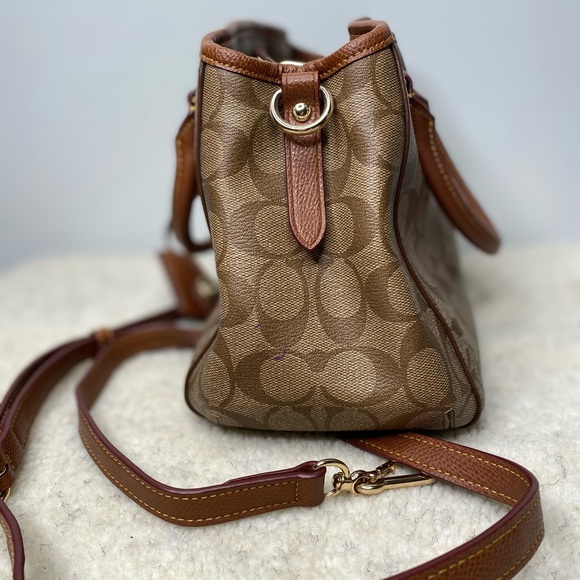 Coach Signature 2-way Satchel in Tan/Brown - Picture 9 of 12
